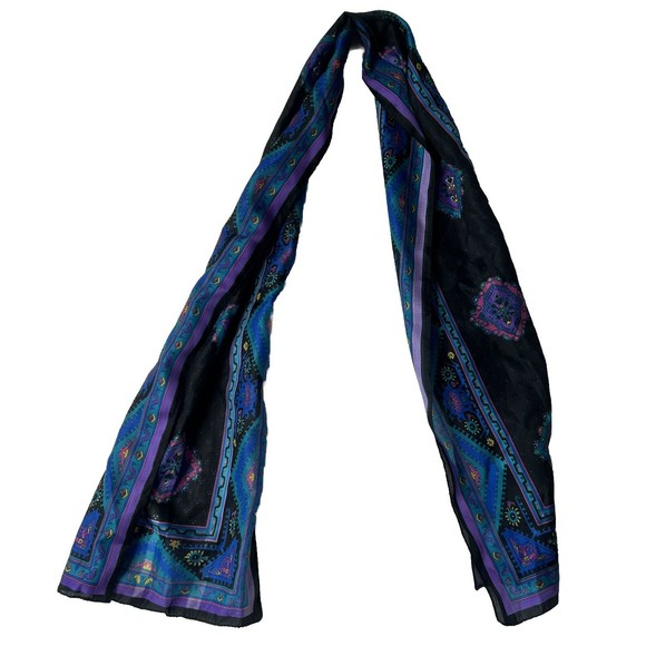 Unbranded Women’s Rectangular Scarf Blue Art Aztec Classic Career Travel Boho - Picture 1 of 4
